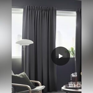 Set of IKEA Majgull Gray Curtains 98” dark grey 98 x 57